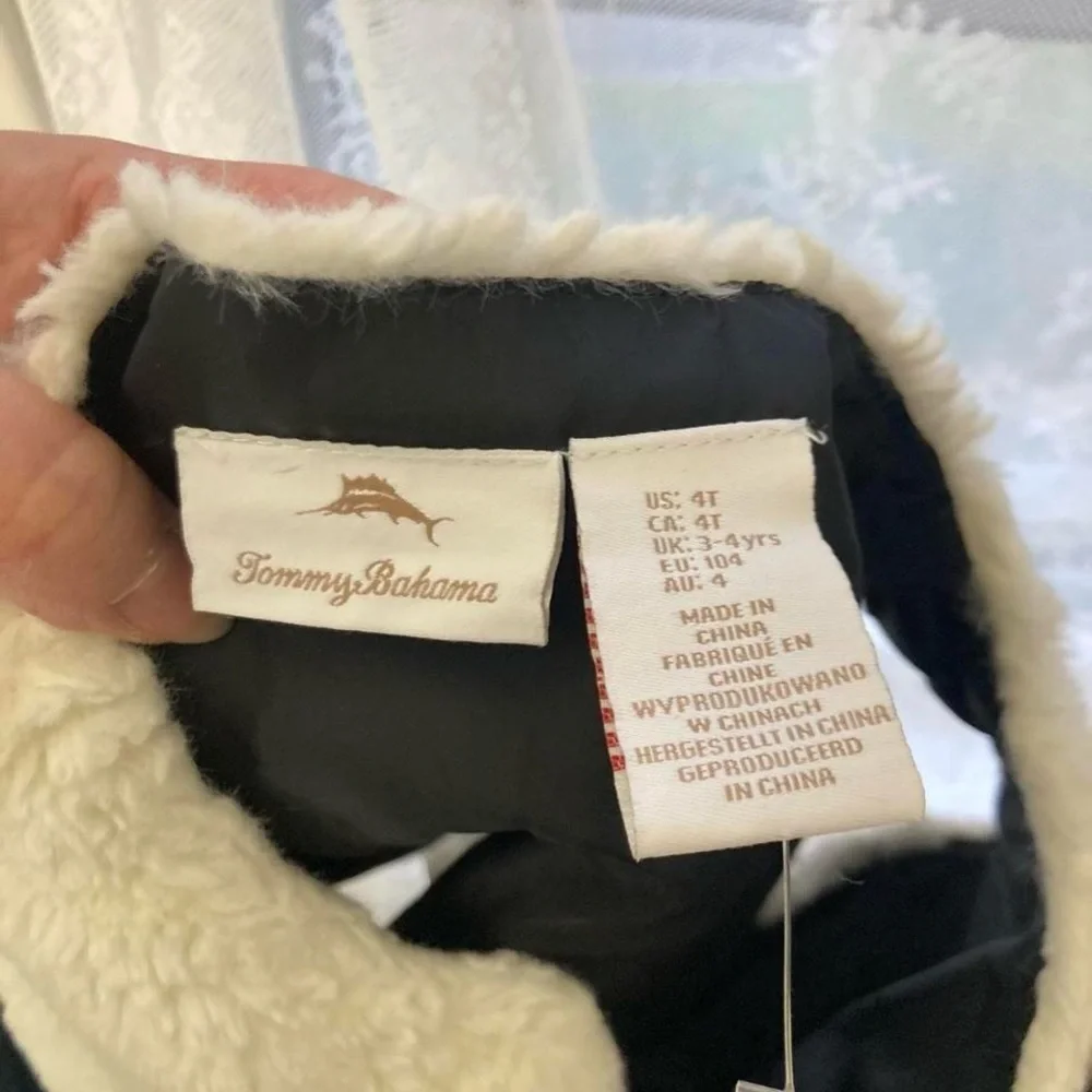 Tommy Bahama Cream and red bow faux fur vest with bow detail #fashion 4T